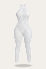 Halter Backless Bodycon Jumpsuit — Off White