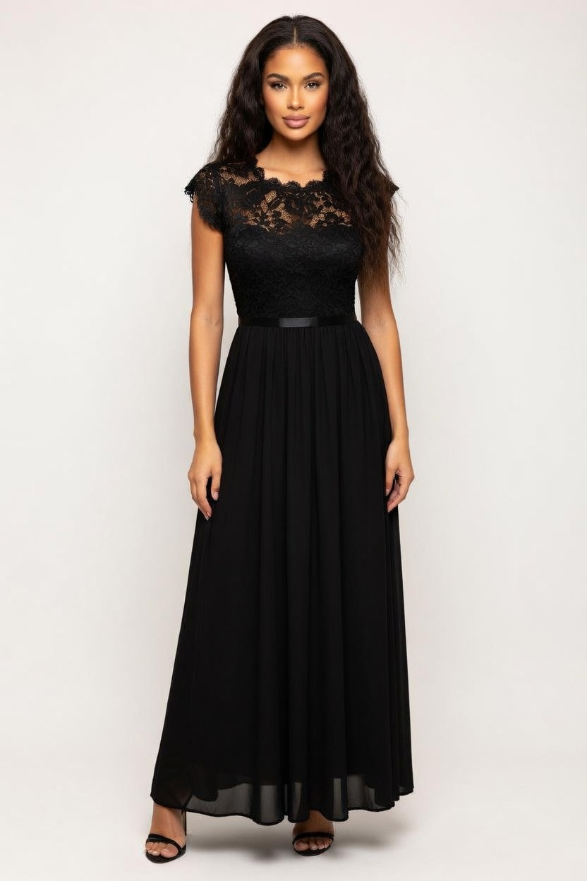 Chiffon Wrap Dress — front view
