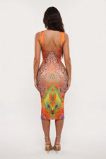 Halter Deep V Neck Mini Dress — back view