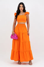 Halter Maxi Dress — Orange