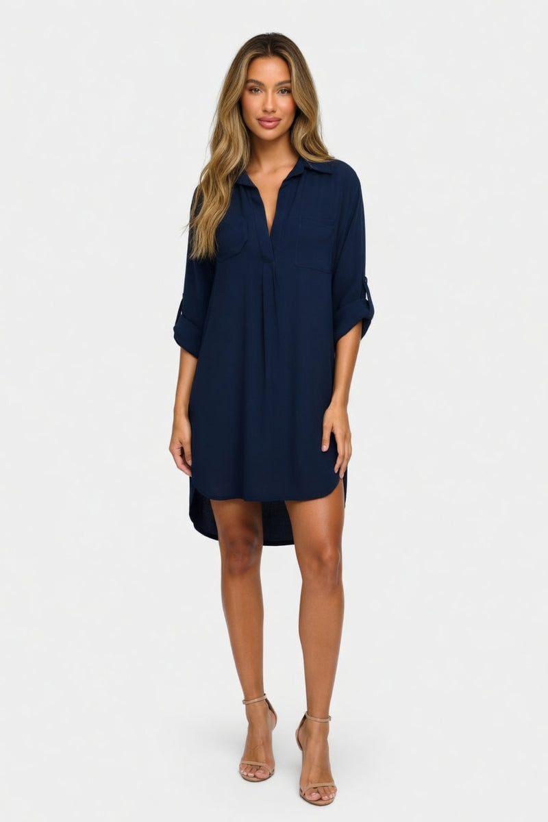 Chiffon Shirt with Pocket — front view