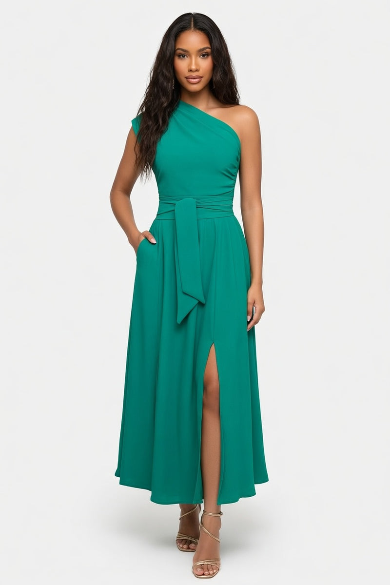 Asymmetric Flared Jumpsuit — front view