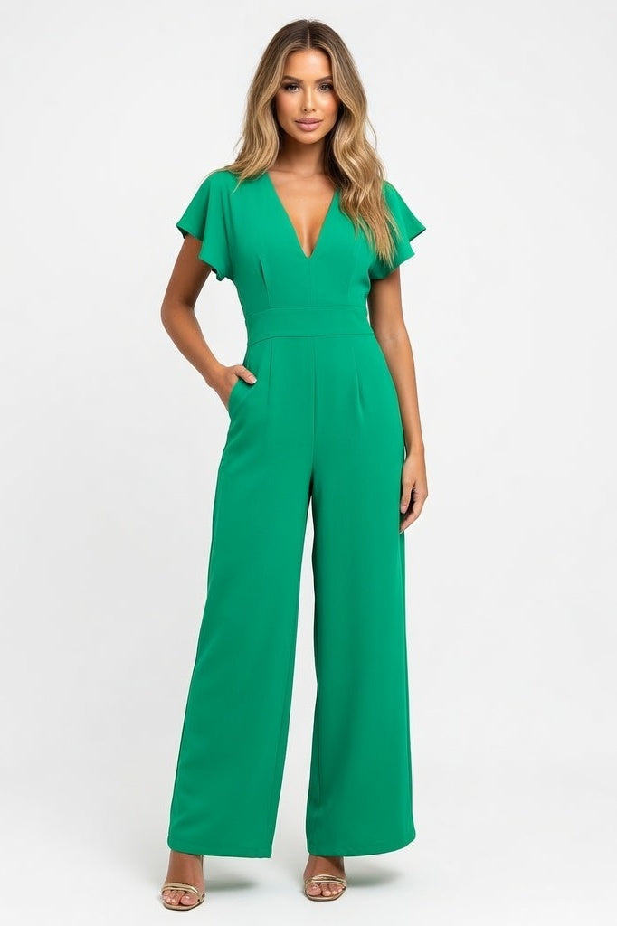 Wide Leg Jumpsuit — Green