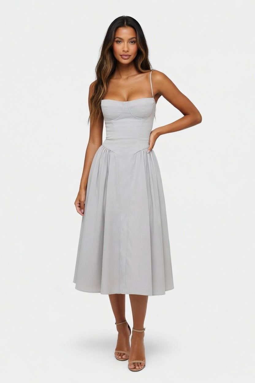Halter Midi Dress — front view