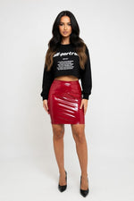 Glossy Mini Skirt — front view