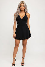 Cross-Back Tennis Dress — Black