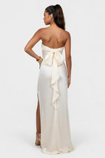 Satin Midi Dress — back view