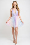 Sequin Halter Mini Dress
