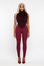 Halterneck Backless Co-ord Set — Burgundy