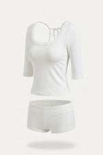 Lace Trim Lounge Set — side view