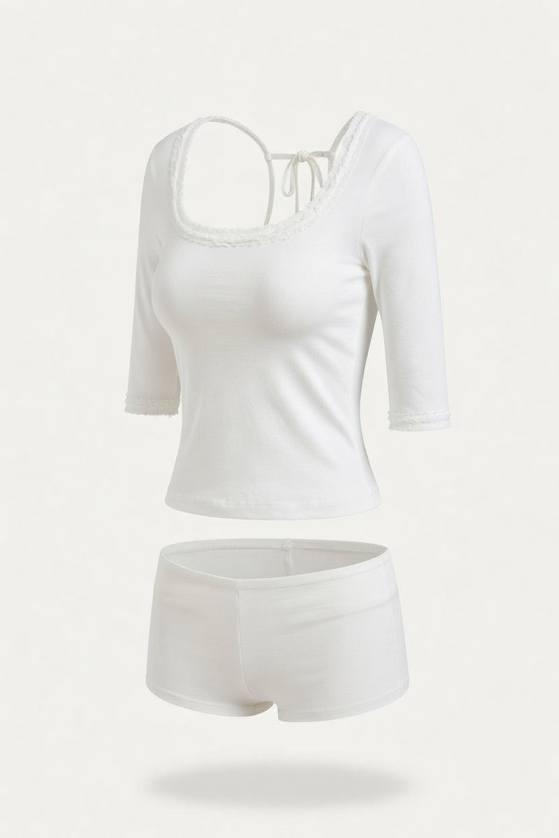 Lace Trim Lounge Set — side view