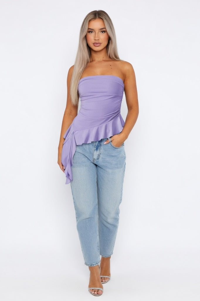 Tassel Tube Top — Light Purple