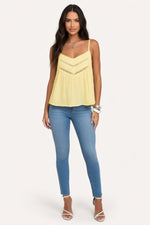 Lace Halter Top — Light Yellow