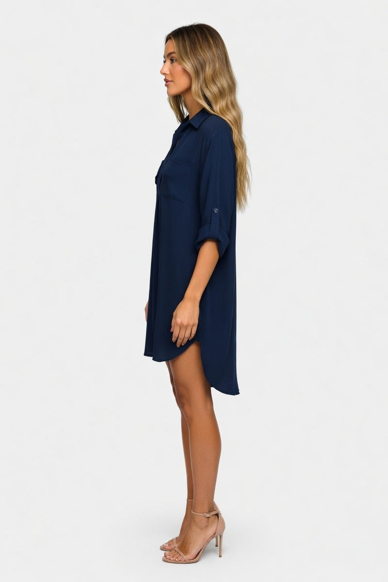 Chiffon Shirt with Pocket — side view