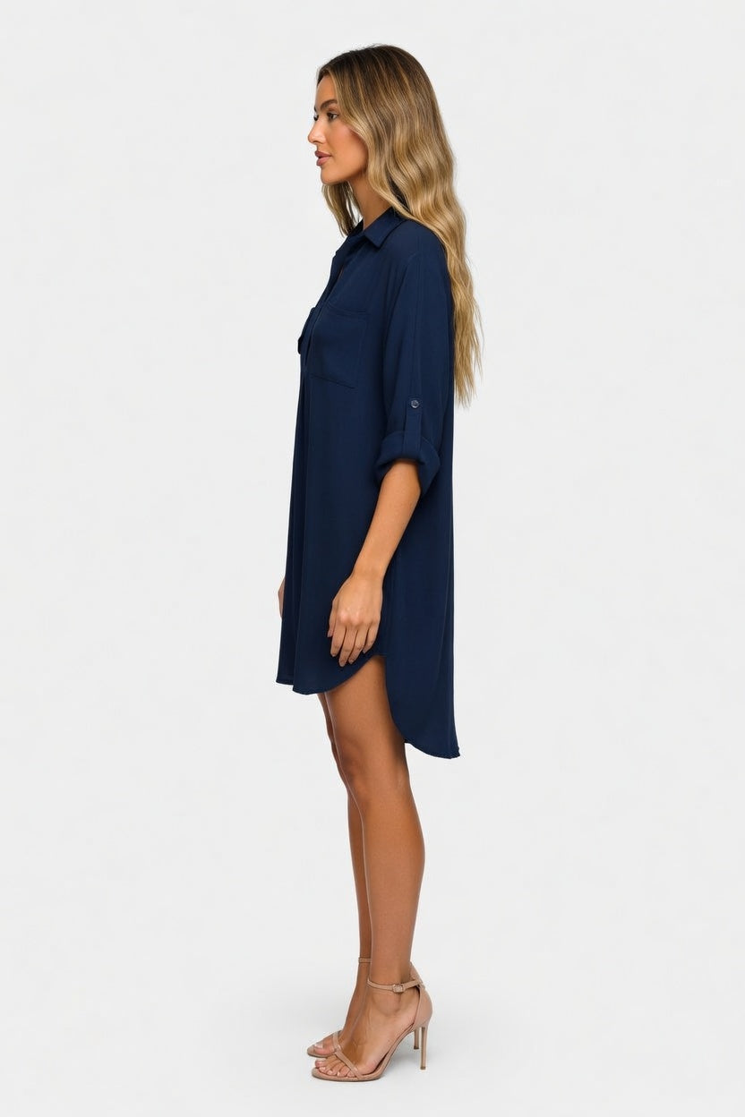 Chiffon Shirt with Pocket — side view