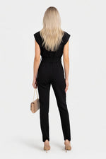 Sequin Belted Jumpsuit — back view