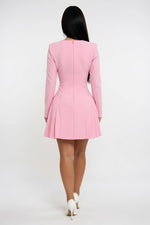 Deep V Ruffle Mini Dress — back view
