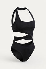 Cut-Out One-Piece Swimsuit — White Floral