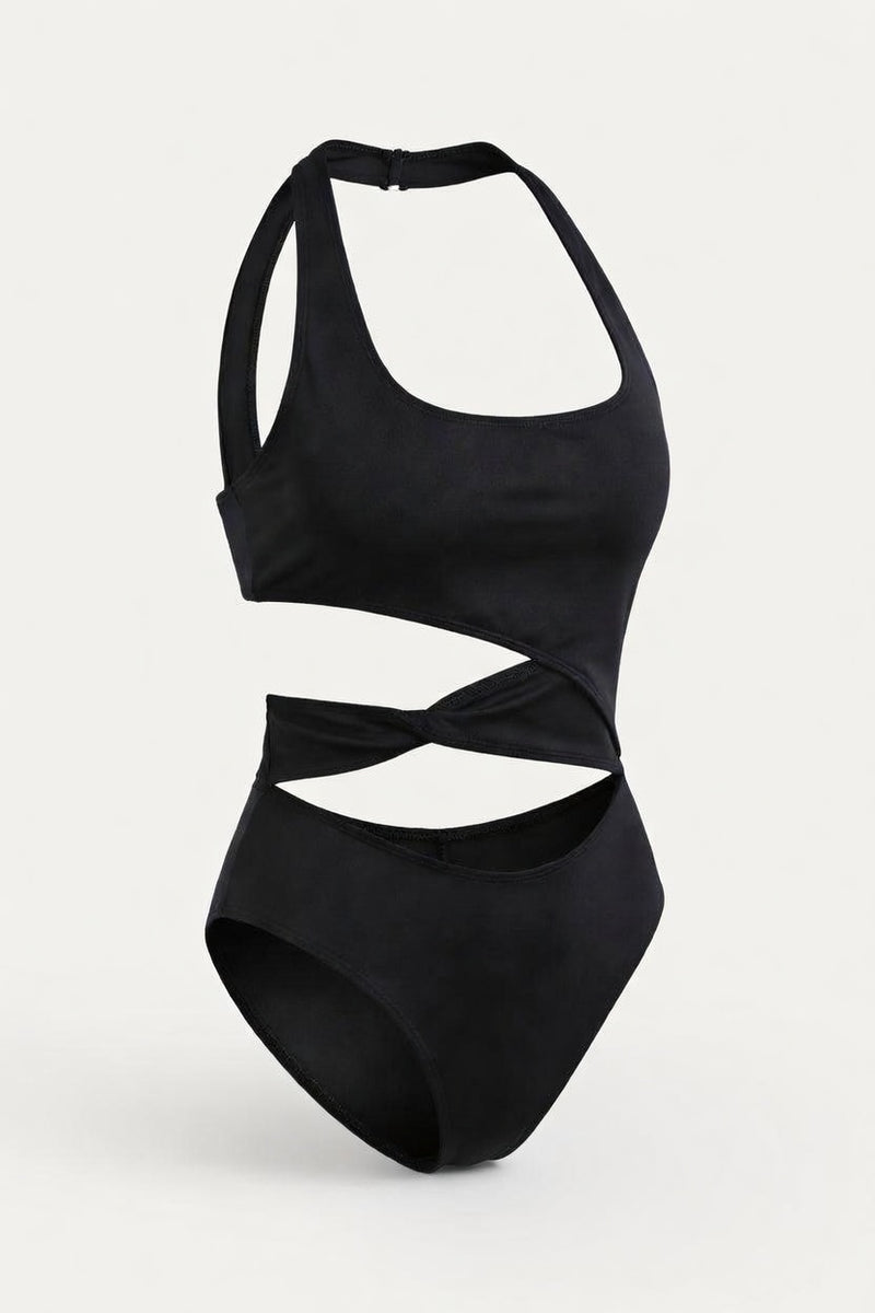 Cut-Out One-Piece Swimsuit — White Floral