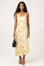 Satin Slip Dress — Ink Yellow