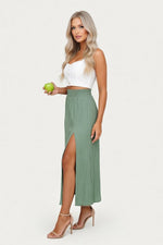 High Waist Split Maxi Skirt — side view