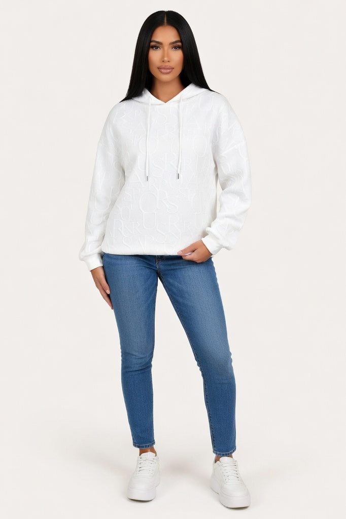 Hooded Cotton Sweatshirt — White