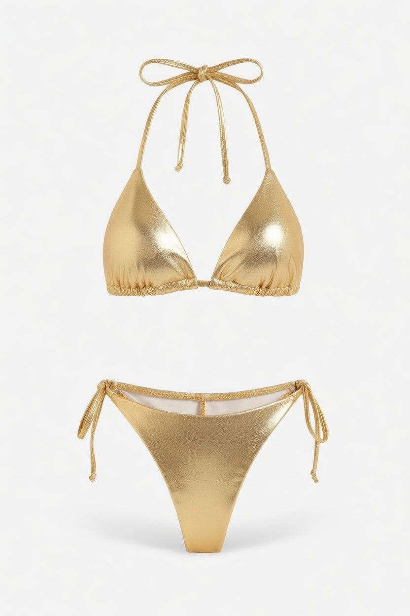 Lace-Up Bikini Set — front view