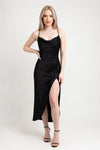 Satin Slip Dress with Side Slit