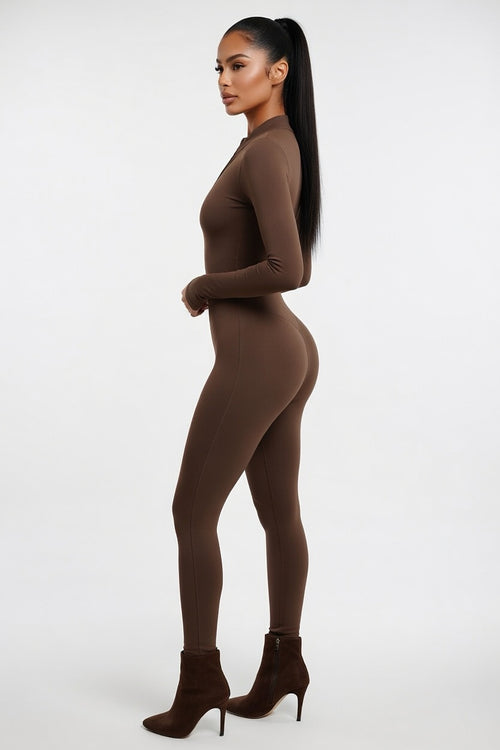 High-Neck Zip Bodysuit — side view