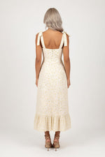 Halter Floral Midi Dress — back view