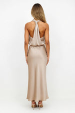 Satin Sleeveless Dress — back view