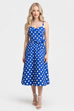Polka Dot Halter Mini Dress — Green Dot