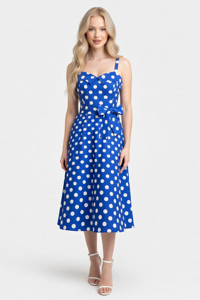 Polka Dot Halter Mini Dress — Green Dot
