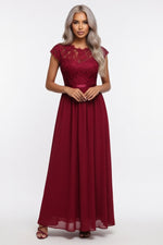 Chiffon Wrap Dress — Burgundy