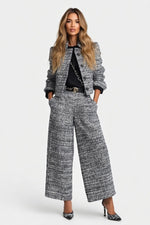 Structured Blazer Wide-Leg Trouser Co-ord — Silver Grey