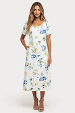 Round Neck Printed Dress — Print 8