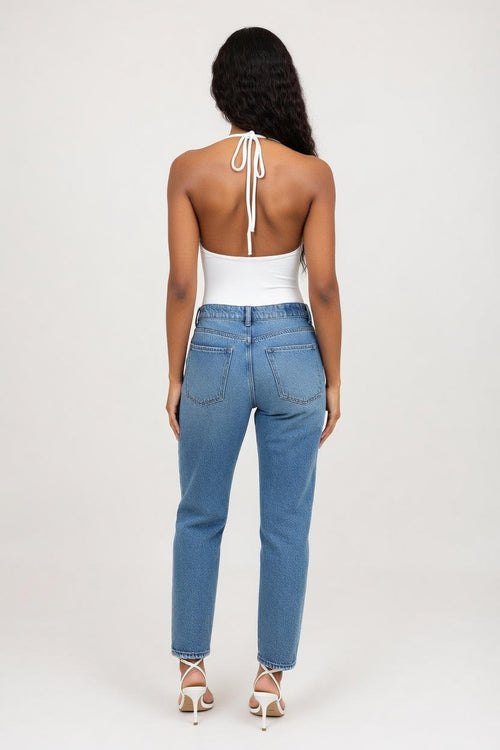 Deep V Halter Top — back view