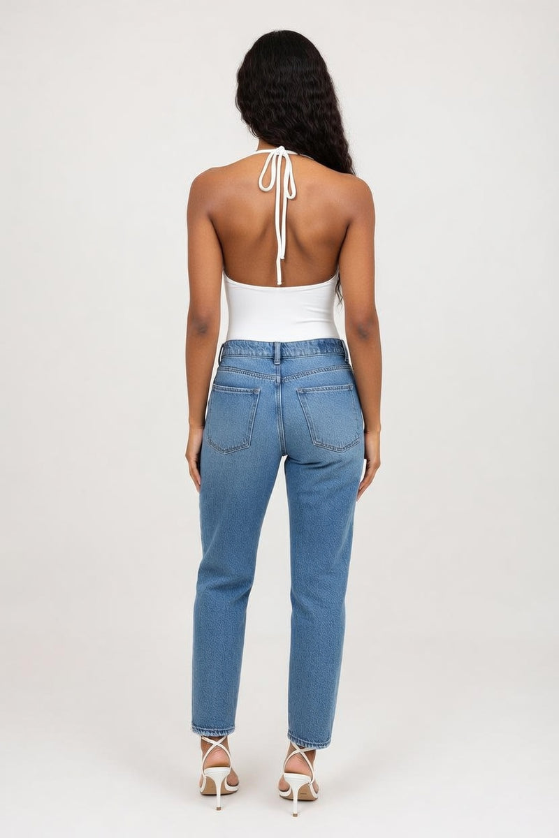 Deep V Halter Top — back view