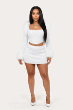 Fur Collar Co-Ord Set — front view
