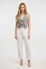 Printed Halter Vest — front view