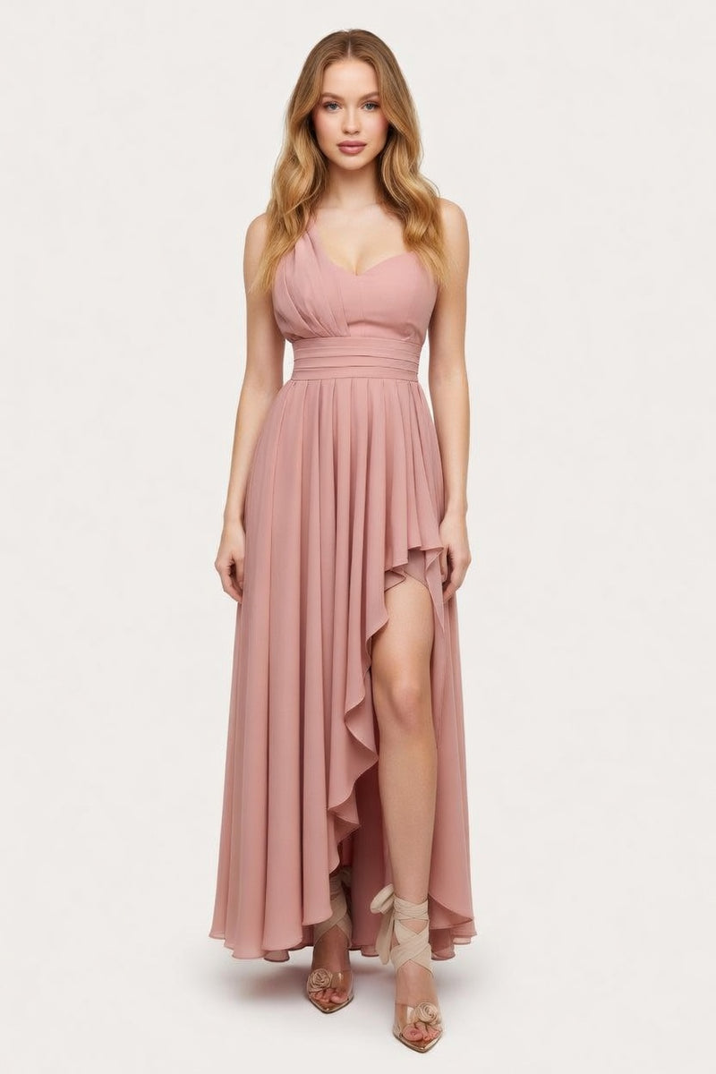 Off-Shoulder Asymmetric Dress — front view
