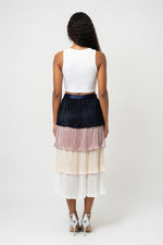 Pleated A-Line Skirt — back view