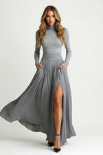 Tailored Blazer Skirt Co-ord — Grey