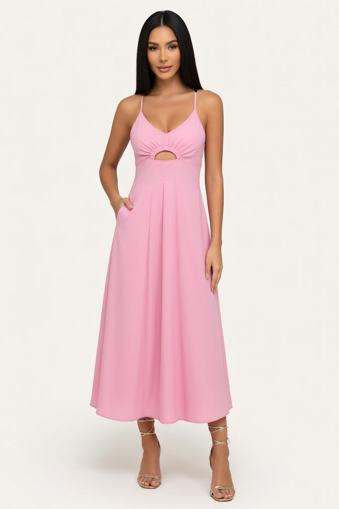 Halter Pocket Dress — Pink