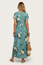 Floral Print Midi Dress — back view