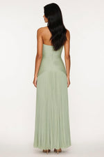 Striped Tube Top Pleated Dress — back view
