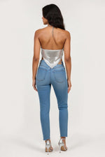 Metallic Halter Top — back view