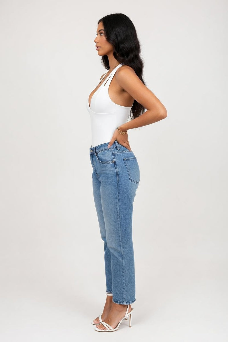 Deep V Halter Top — side view