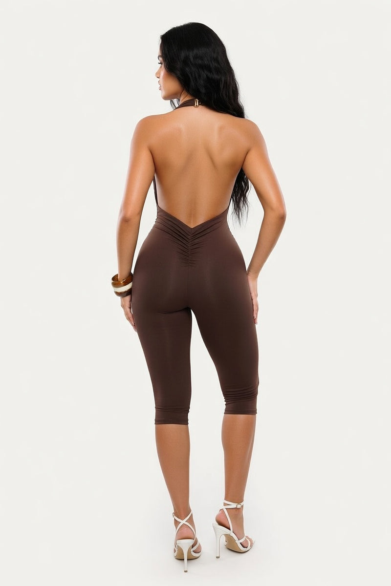 Halter Metal Detail Co-ord Set — back view