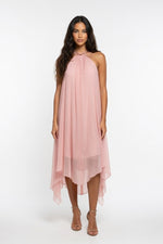 Halterneck Backless Mini Dress — Pink